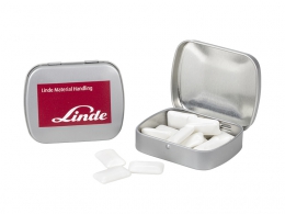 Mini tin with chewing gum
